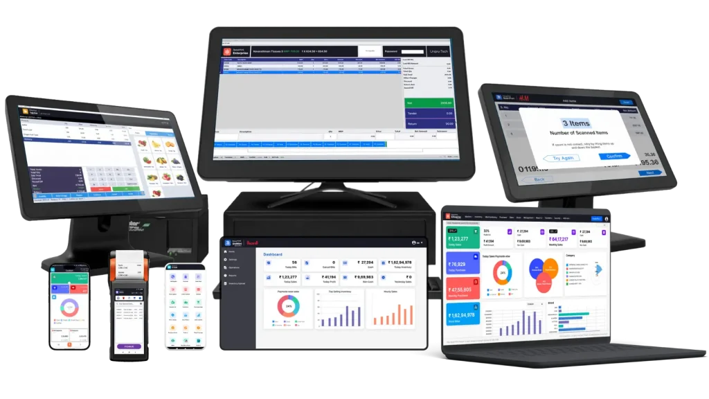 RetailPOS software on POS terminals, tablets, mobiles and laptops